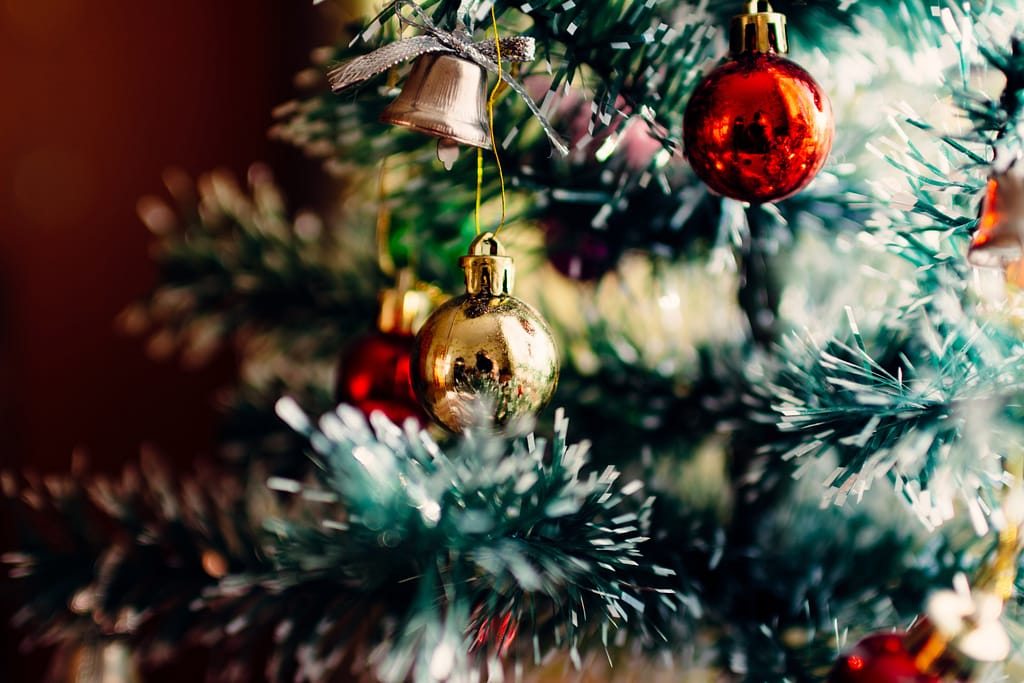 ornaments on a Yule tree