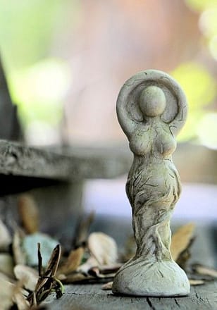 A statue of a Wiccan pagan Goddesss