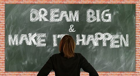 Imbloc theme " Dream big and make it happen" sign