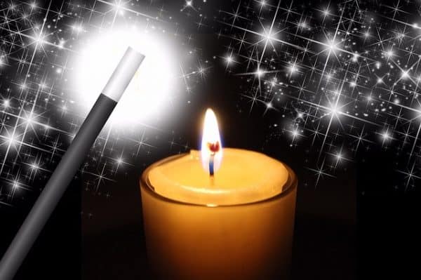 magic wand with candle